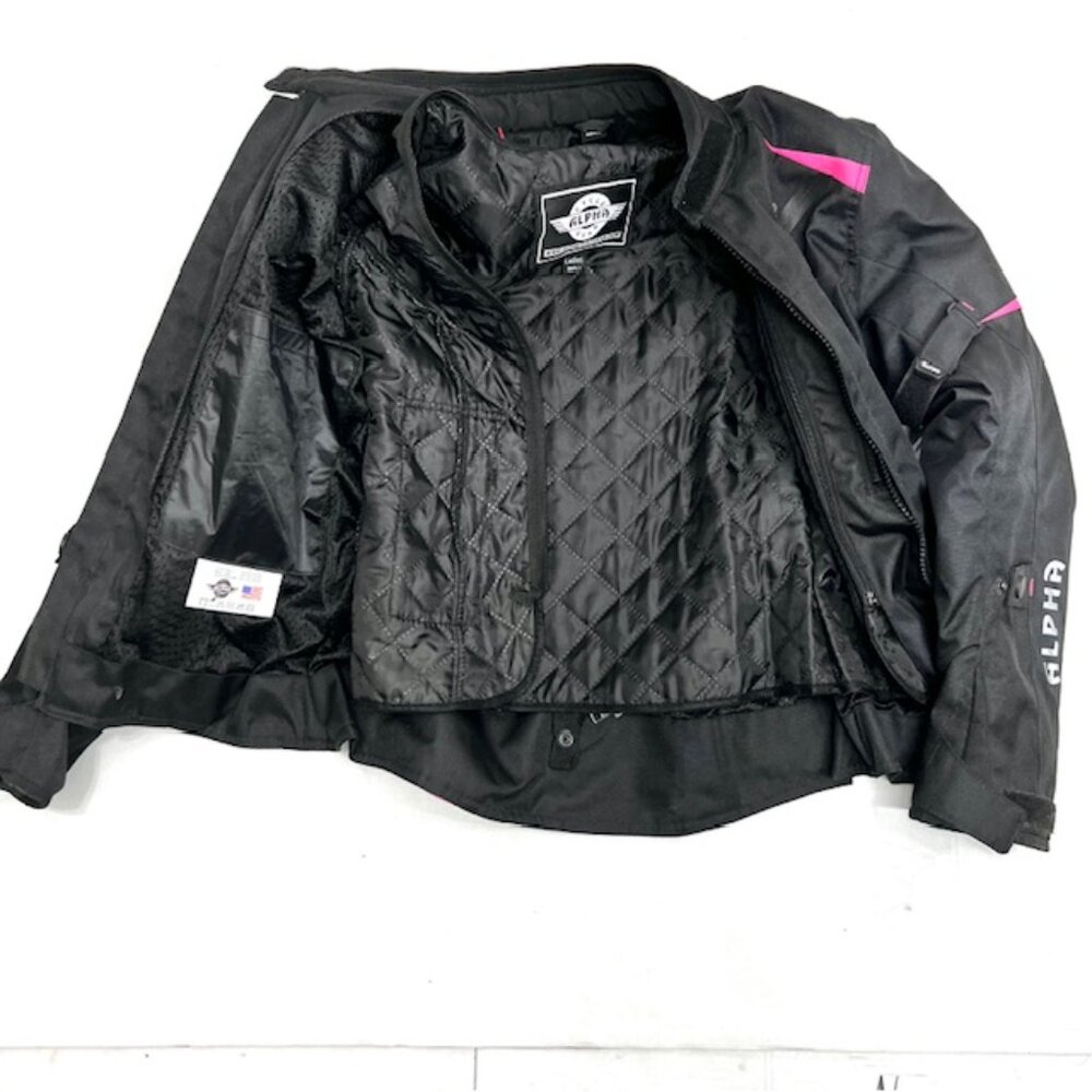 ALPHA CYCLE GEAR  WOMEN MOTORCYCLE JACKET Small RIDING ARMOR LINNING REMOVABLE - Picture 4 of 7